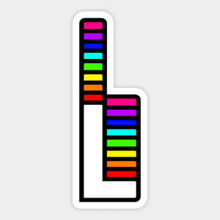 Rainbow Letter, L Sticker